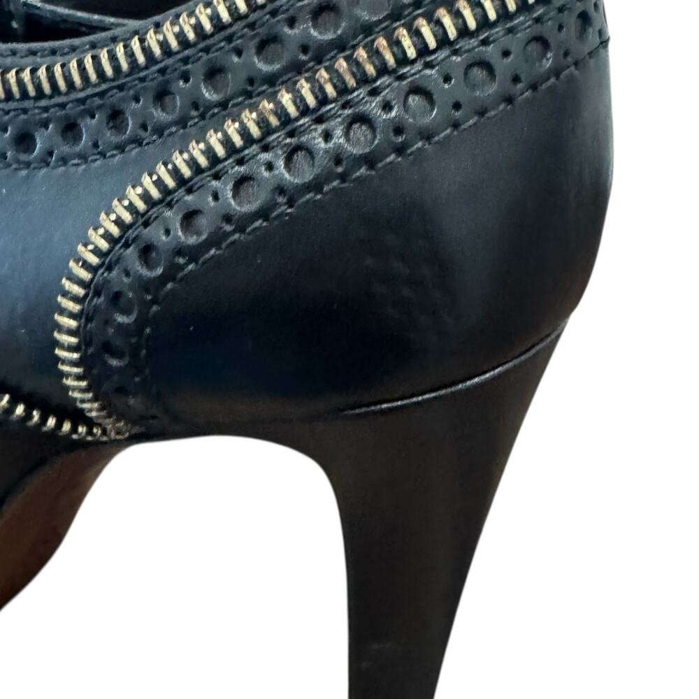 Louis Vuitton Heeled Platform Booties Black Leather Zipper Italy 37.5 EU 7.5 US - Picture 15 of 16